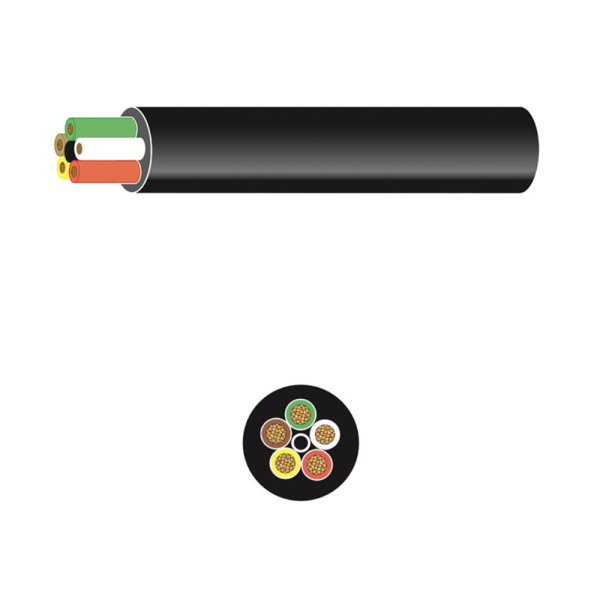 5 Core Round Cable 1.0mm² / 16.5A 30m PN: 5C1.30