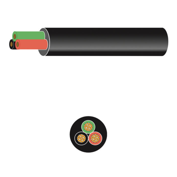 3 Core Round Cable 1.0mm² / 16.5A 30m PN: 3C1.30