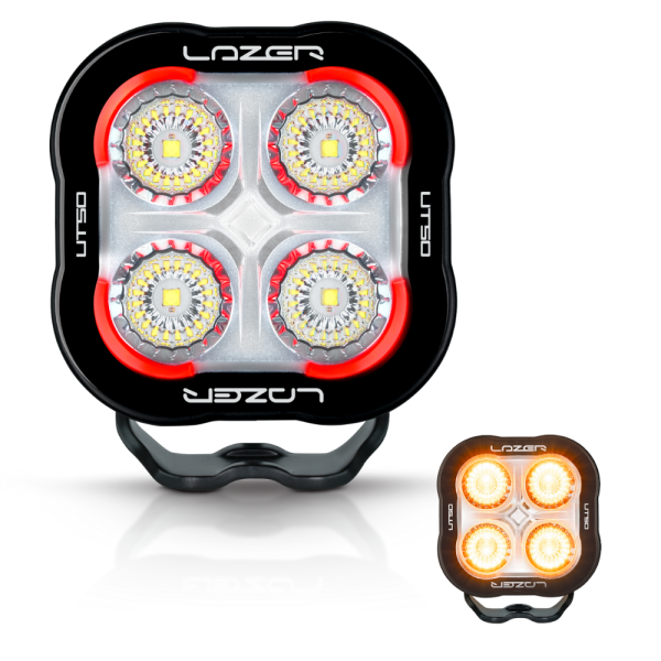 Lazer Lamps Utility-50 LED Work Light With Red Tail & Beacon Light PN: 00U50-BCN-RED-B