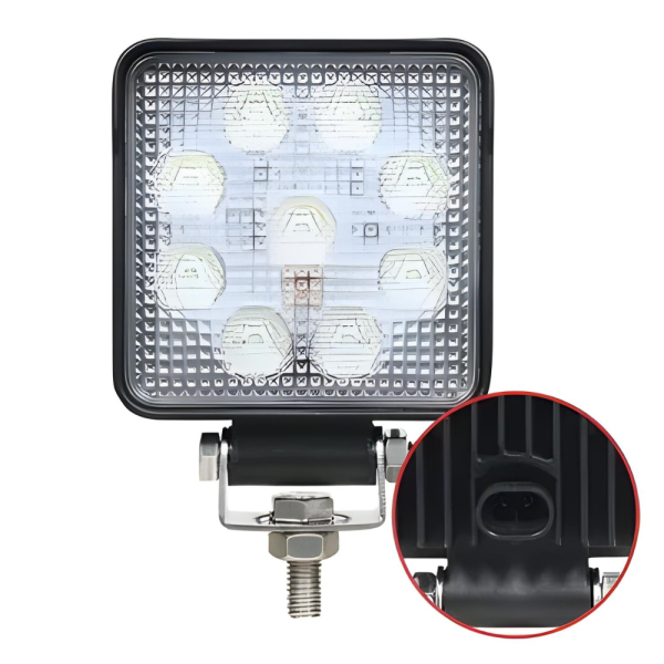 LED Autolamps 10015BMP 12/24V High-Powered Square Work Lamp w/ AMP Connector Socket PN: 10015BMP