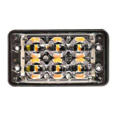 LED Autolamps SSLED62DVAR65 12/24V R65 6 LED Super-Slim Warning Lamp Block - Amber PN: SSLED62DVAR65