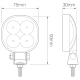 LED Autolamps 7512BM 12/24V Compact Round Work / Reverse Lamp - R23 Approved PN: 7512BM