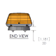 Vision Alert 603.3A01 1000mm 2 Rotators + Illuminated Centre 12v Amber lightbar PN: 603.3A01