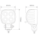 LED Autolamps 8112B80V 10/80V Compact Square Work Light PN: 8112B80V