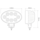 LED Autolamps 8424BM 12/24V Oval Flood Lamp PN: 8424BM