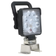 LED Autolamps 10015BMSHB 12/24V Swivel Mount Square Work Lamp w/ On/Off Switch, Handle and AMP Connector PN: 10015BMSHB