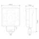 LED Autolamps 10015BM 12/24V High-Powered Square Work Lamp PN: 10015BM