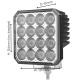 LAP Electrical Q-LUX 10-30V 3894 Lumens Square LED Work Light PN: LAP-QLUX-S64W