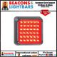 LED Autolamps 80RME 12/24V 80 Series Square Stop/Tail Lamp – Black Bracket PN: 80RME